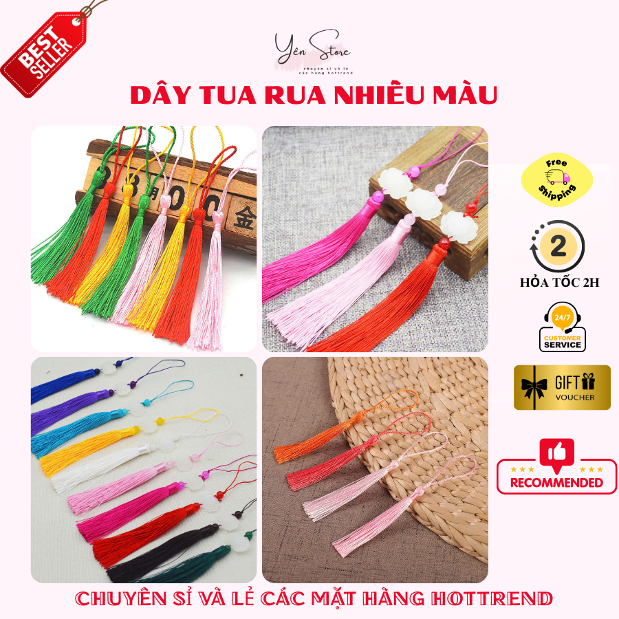 Sỉ 10 Dây Tua Rua Nhiều Màu Dùng Làm Lồng Đèn Trung Thu, Trang Trí Mũ Tốt Nghiệp, Đồ Handmade